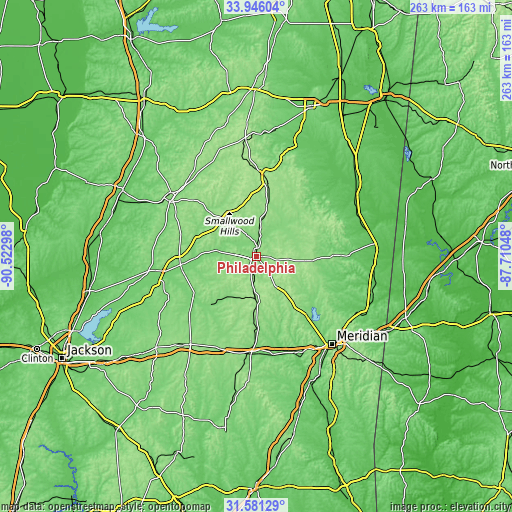 Topographic map of Philadelphia