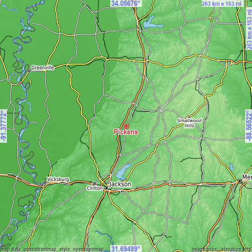 Topographic map of Pickens