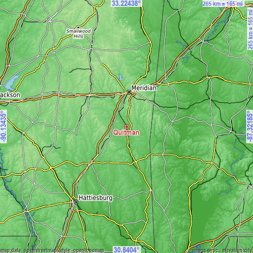 Topographic map of Quitman