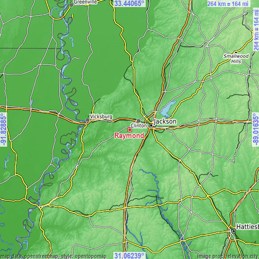 Topographic map of Raymond