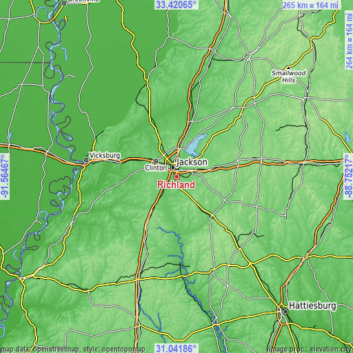 Topographic map of Richland