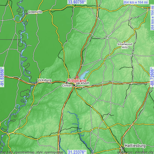 Topographic map of Ridgeland