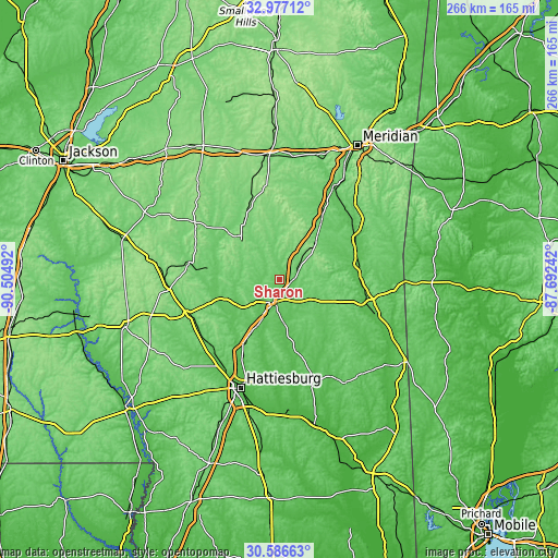 Topographic map of Sharon