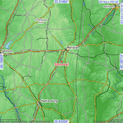 Topographic map of Stonewall