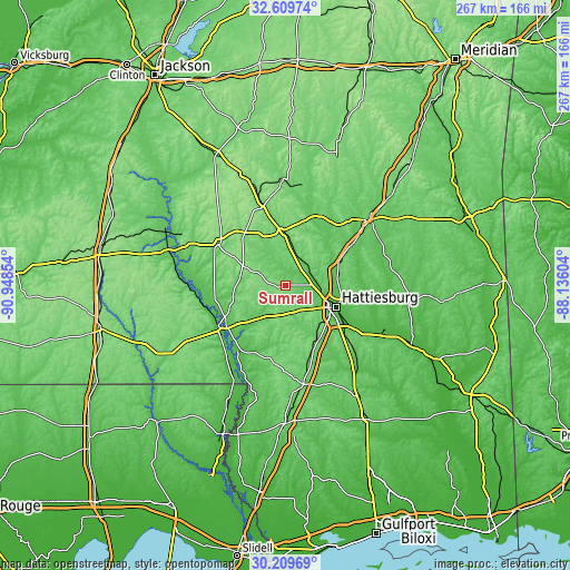 Topographic map of Sumrall