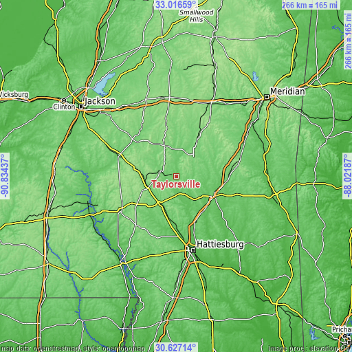 Topographic map of Taylorsville