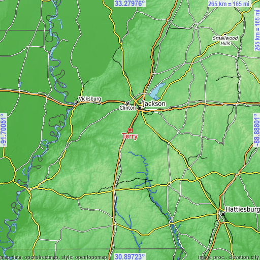 Topographic map of Terry