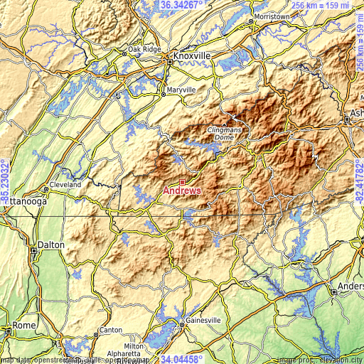 Topographic map of Andrews