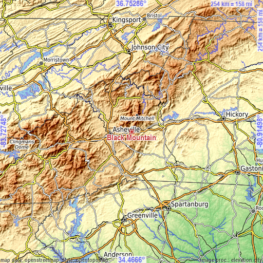 Topographic map of Black Mountain