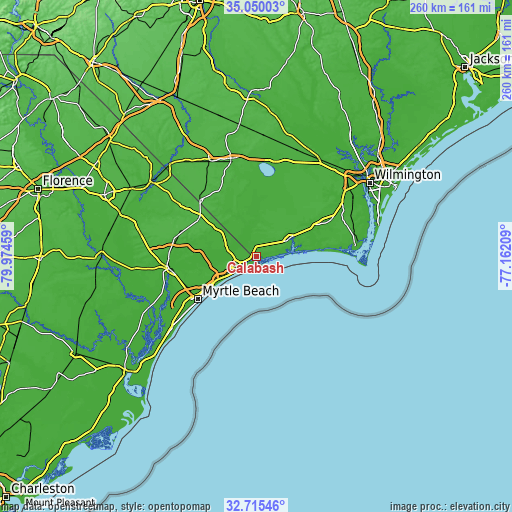 Topographic map of Calabash