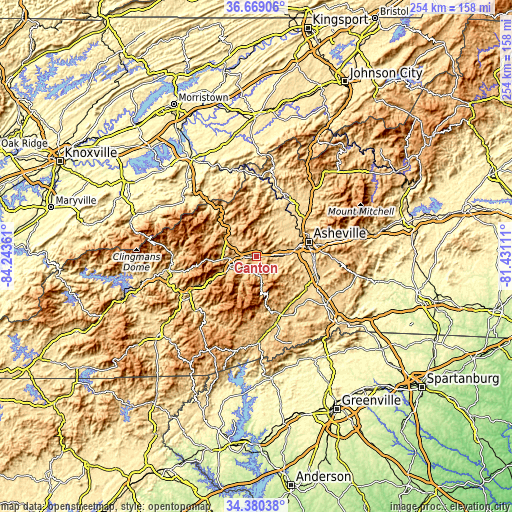 Topographic map of Canton