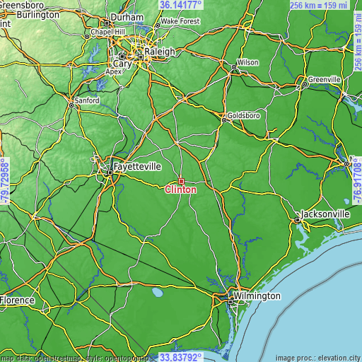 Topographic map of Clinton