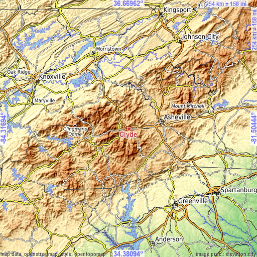 Topographic map of Clyde