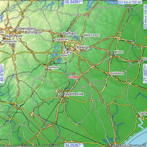 Topographic map of Coats