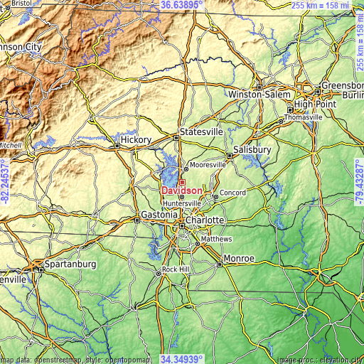 Topographic map of Davidson