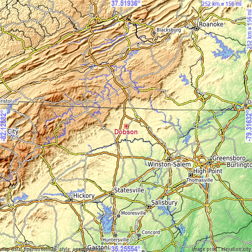 Topographic map of Dobson