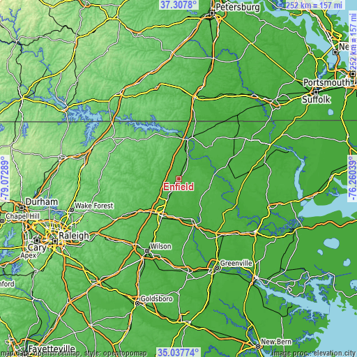 Topographic map of Enfield