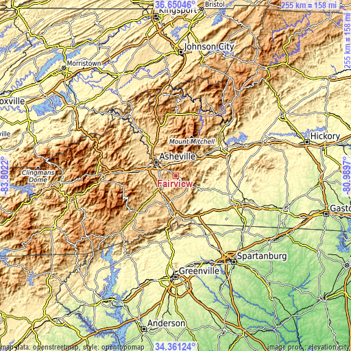 Topographic map of Fairview