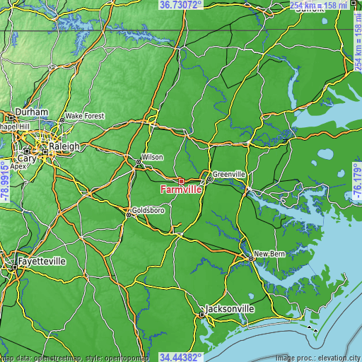 Topographic map of Farmville