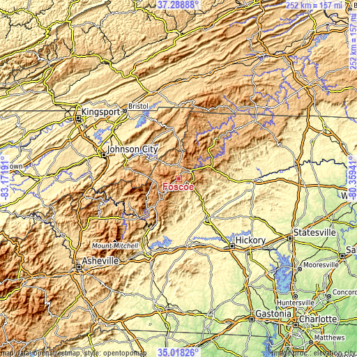 Topographic map of Foscoe