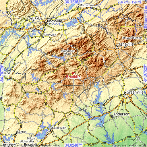 Topographic map of Franklin