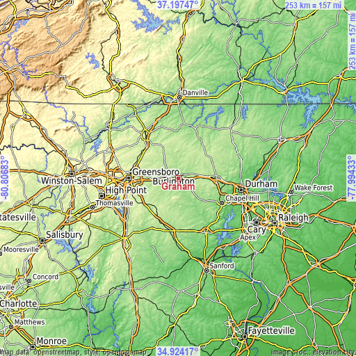 Topographic map of Graham