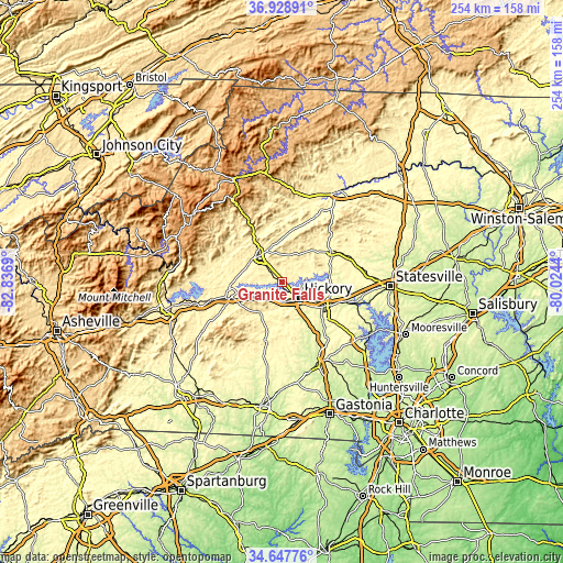Topographic map of Granite Falls