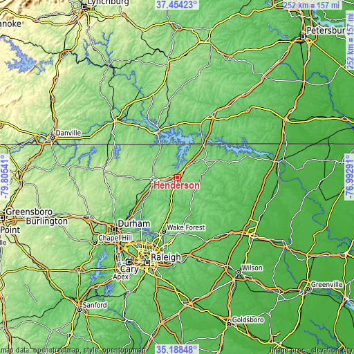 Topographic map of Henderson