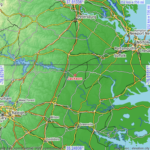 Topographic map of Jackson