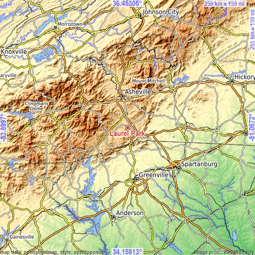 Topographic map of Laurel Park