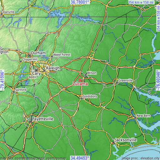 Topographic map of Lucama