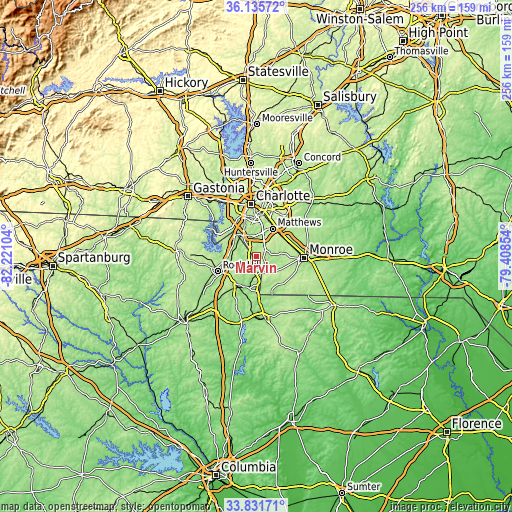 Topographic map of Marvin