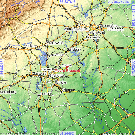 Topographic map of Mount Pleasant