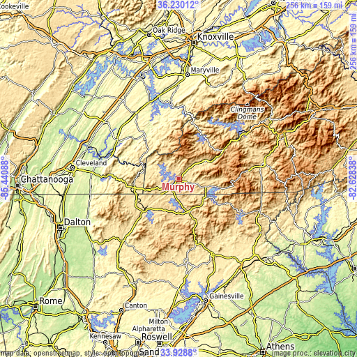 Topographic map of Murphy