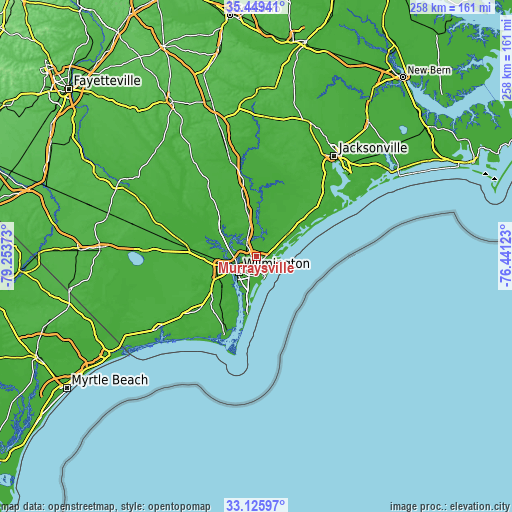 Topographic map of Murraysville