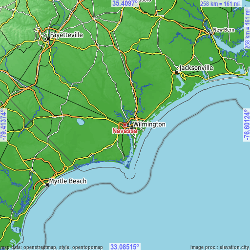 Topographic map of Navassa