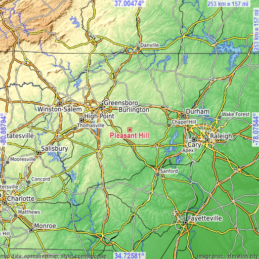 Topographic map of Pleasant Hill