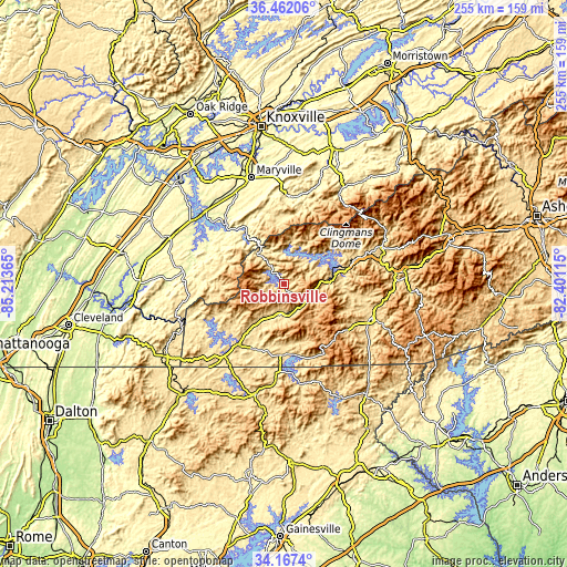 Topographic map of Robbinsville