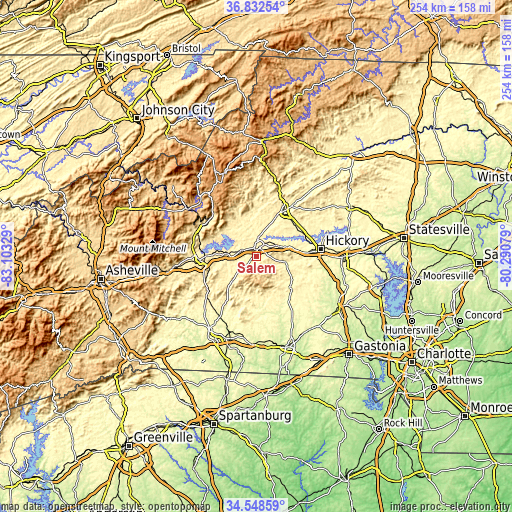 Topographic map of Salem