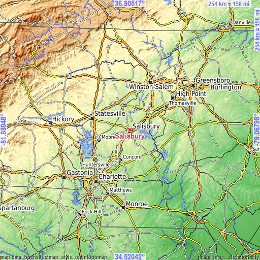 Topographic map of Salisbury