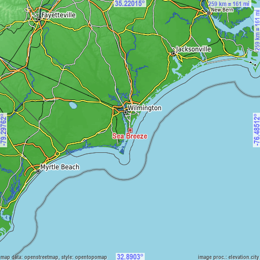 Topographic map of Sea Breeze