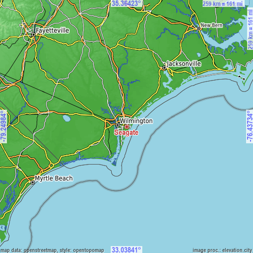 Topographic map of Seagate