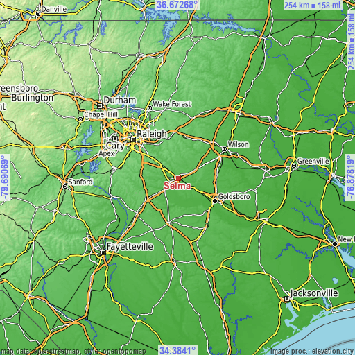 Topographic map of Selma