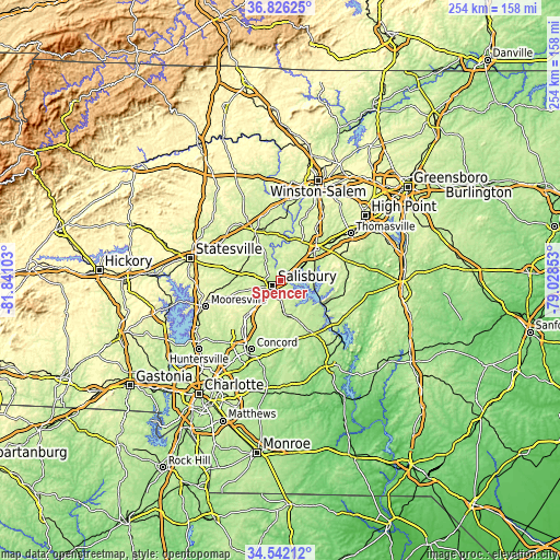 Topographic map of Spencer