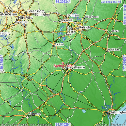 Topographic map of Spring Lake