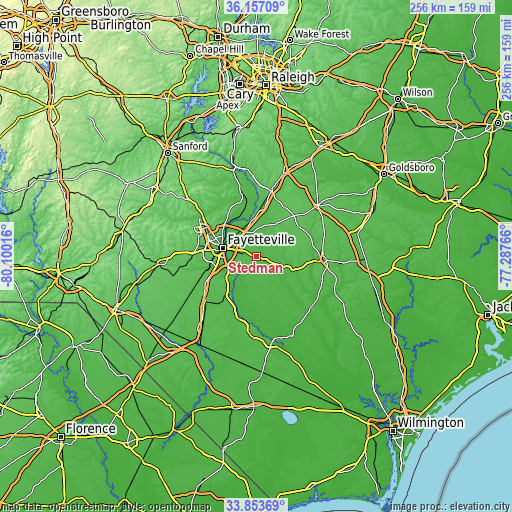 Topographic map of Stedman