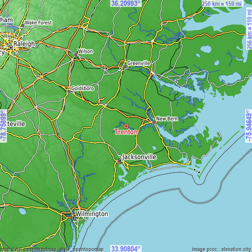 Topographic map of Trenton