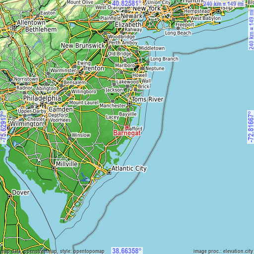 Topographic map of Barnegat