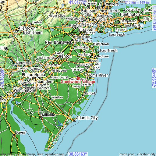 Topographic map of Crestwood Village