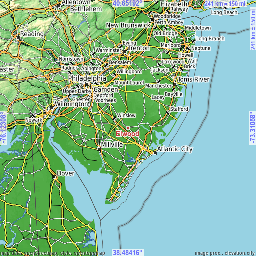 Topographic map of Elwood